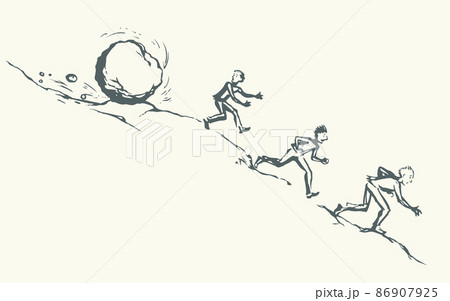 Vector drawing sketch of fanny comic situation 86907925