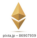 Ethereum symbol isolated. Gold ethereum symbol. 86907939