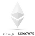 Ethereum symbol isolated. White ethereum symbol. 86907975