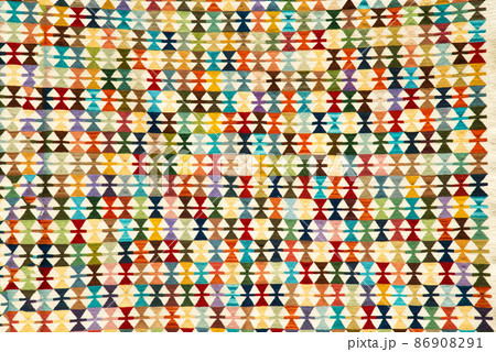 Traditional Bulgarian woolen hand-woven carpet - selective focus Traditional Bulgarian woolen hand-woven carpet - selective focus 86908291