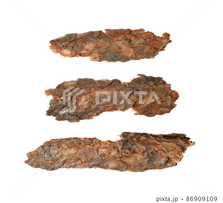 Tree Bark or Garden Mulch Isolated on White Background 86909109