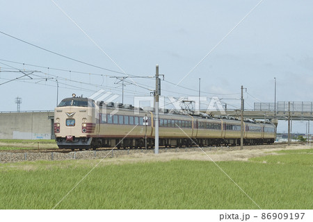 北陸本線　加賀笠間－美川　JR西日本　485系　K02編成（金沢）　加越 86909197