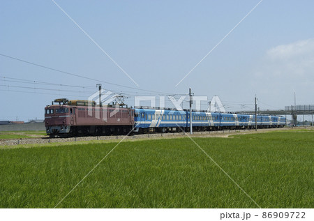 北陸本線　加賀笠間－美川　JR西日本　EF81-101（敦賀）＋キハ58　小浜線　廃車　配9546レ 86909722