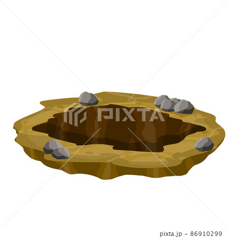 Big hole in ground. Element of desert landscape. 86910299