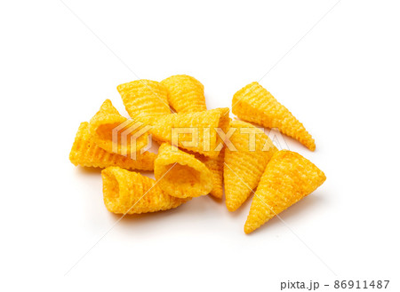 Corn Cone Isolated, Puffs with Spices 86911487