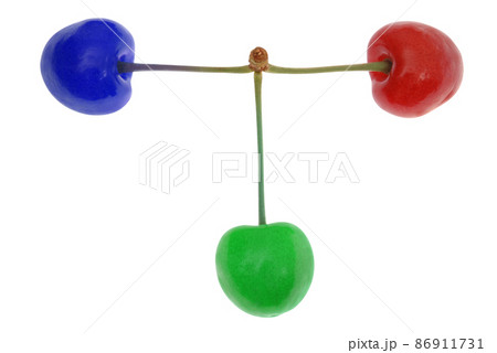 RGB cherries on white. RGB cherries on white. 86911731