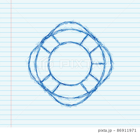 Lifebuoy icon, equipment of rescuers to save drowning people. sketch icon. Vector illustration. 86911971