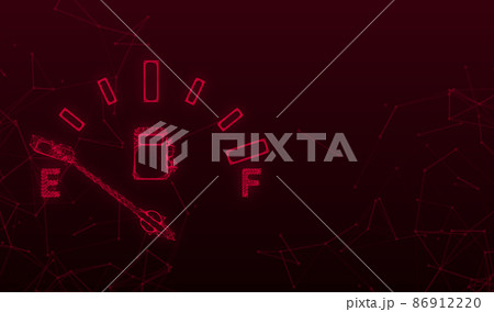 Fuel indicator. Illustration on Black background for design ,Empty Energy. Plexus icon. Vector illustration 86912220