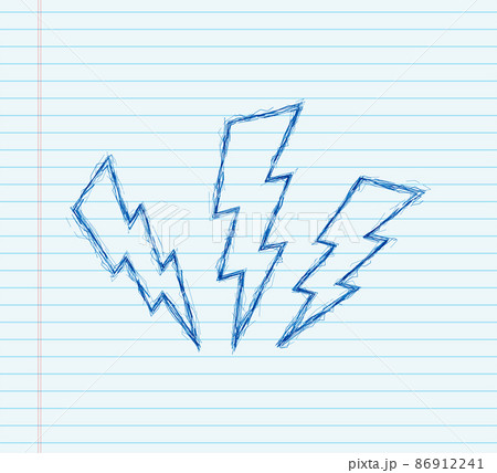 Lightning bolt sketch set. Thunder bolt, lighting strike expertise. Vector illustration. Lightning bolt sketch set. Thunder bolt, lighting strike expertise. Vector illustration. 86912241