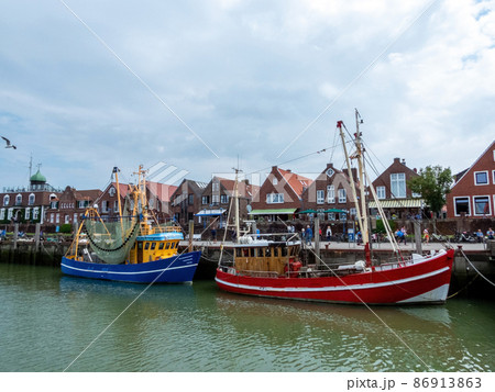 Fishing Trawler in Neuharlingersiel, Lower Saxony, Germany 86913863