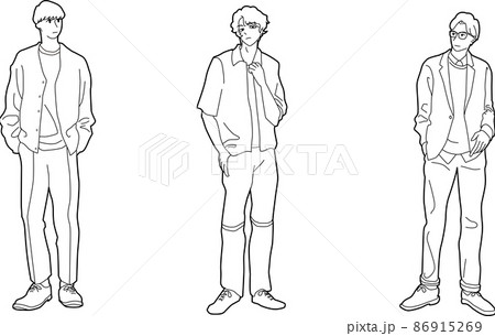 春服を着た男性の全身 春服を着た男性の全身 86915269