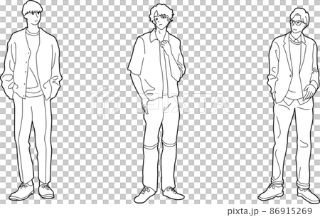 春服を着た男性の全身 春服を着た男性の全身 86915269