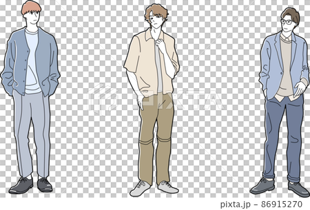 春服を着た男性の全身 86915270