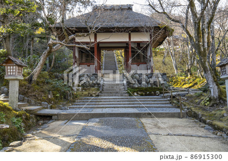 京都 冬の常寂光寺 仁王門 京都 冬の常寂光寺 仁王門 86915300