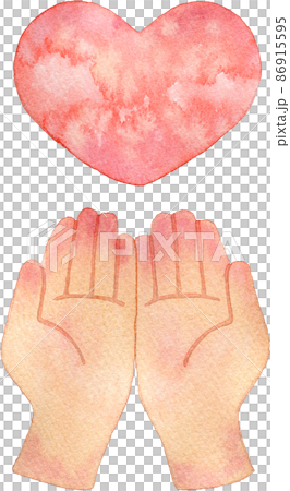 Illustration of hands and hearts 86915595