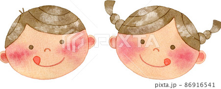 美味しい顔の子供たちのイラストのイラスト素材