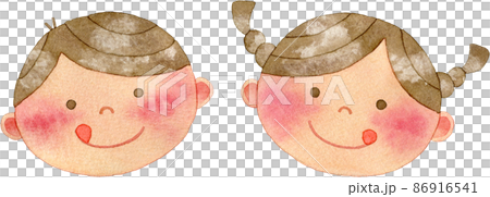 美味しい顔の子供たちのイラストのイラスト素材