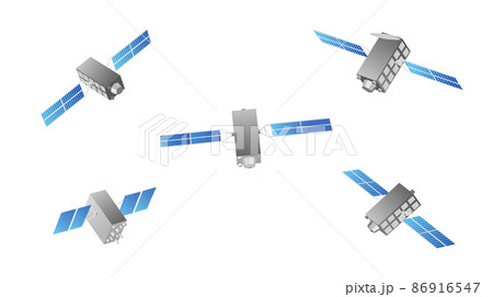 衛星　みちびき　イラストセット 86916547