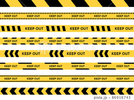 Keep Out シームレス工事テープ セットのイラスト素材