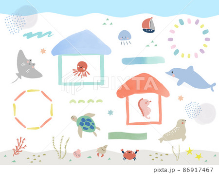 POPで楽しい海の生き物 POPで楽しい海の生き物 86917467