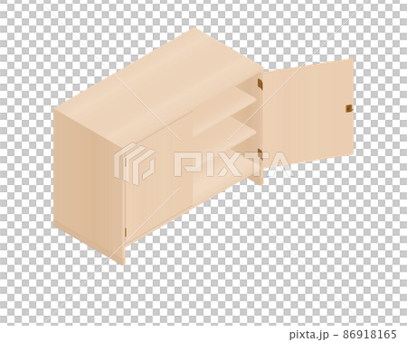 Storage perspective with door (single door open) Maple 86918165