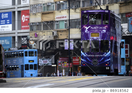 香港の庶民の足「トラム」(路面電車)英国植民地時代から走り続ける香港庶民の足 香港の庶民の足「トラム」(路面電車)英国植民地時代から走り続ける香港庶民の足 86918562