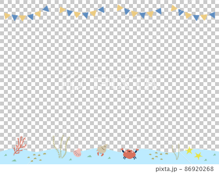 POPで楽しい海のフレーム 86920268