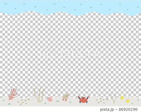 POPで楽しい海のフレーム 86920290