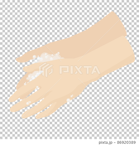Illustration of a hand washing hands Illustration of a hand washing hands 86920389