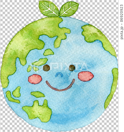 地球のイラスト(顔付き) 86920923