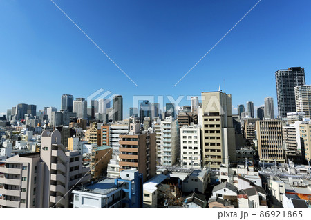 大阪市北区 天神橋六丁目周辺の街並み 俯瞰 大阪市北区 天神橋六丁目周辺の街並み 俯瞰 86921865