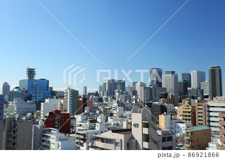 大阪市北区 天神橋六丁目から見た扇町から梅田方面の街並み 俯瞰 大阪市北区 天神橋六丁目から見た扇町から梅田方面の街並み 俯瞰 86921866