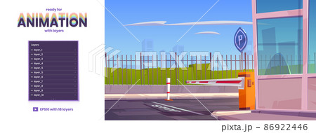 Parallax background with automatic car barrier Parallax background with automatic car barrier 86922446