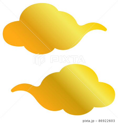 中華風の雲のイラスト【金色/アイコン 86922603