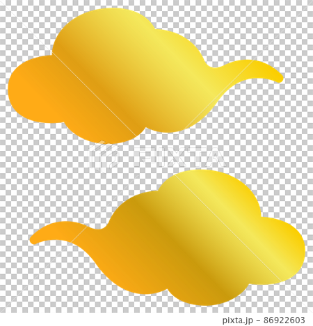 中華風の雲のイラスト【金色/アイコン 86922603