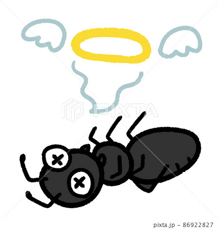 Dead Black Ant Character Stock Illustration