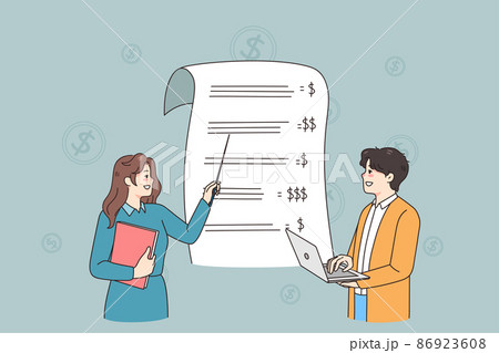 Financial advisor talk about income balance and spending Financial advisor talk about income balance and spending 86923608
