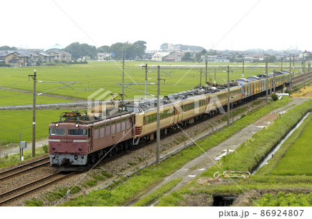 北陸本線 加賀笠間-美川 JR西日本 EF81-106+485系 K01編成+103系 北陸本線 加賀笠間-美川 JR西日本 EF81-106+485系 K01編成+103系 86924807