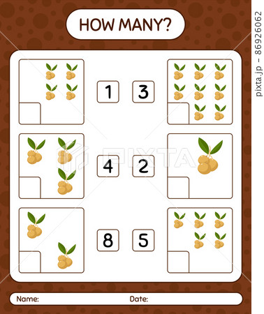 How many counting game with longan worksheet for preschool kids, kids activity sheet, printable worksheet How many counting game with longan worksheet for preschool kids, kids activity sheet, printable worksheet 86926062