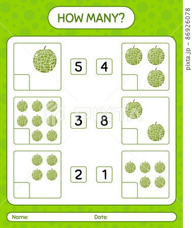 How many counting game with cantaloupe worksheet for preschool kids, kids activity sheet, printable worksheet How many counting game with cantaloupe worksheet for preschool kids, kids activity sheet, printable worksheet 86926078