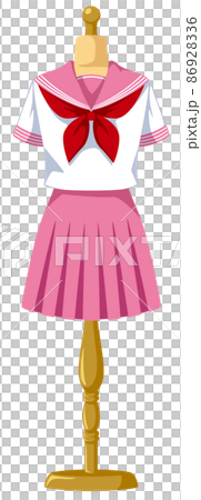 半袖赤リボンセーラー服のトルソーアイコン（ピンク） 86928336