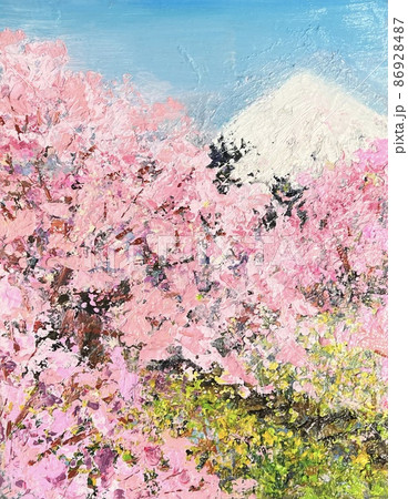 富士山と桜 富士山と桜 86928487