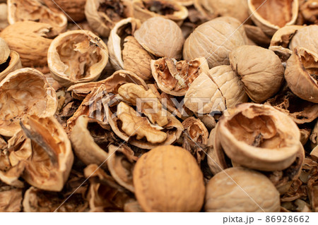 Crushed Walnuts Texture Background 86928662