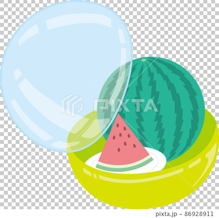 扭蛋膠囊中的西瓜_膠囊半開 扭蛋膠囊中的西瓜_膠囊半開 86928911