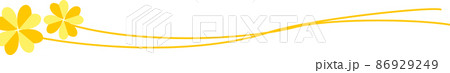 四つ葉のクローバー 飾り線 黄色 四つ葉のクローバー 飾り線 黄色 86929249