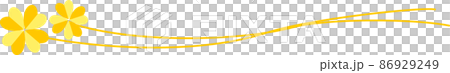 四つ葉のクローバー 飾り線 黄色 四つ葉のクローバー 飾り線 黄色 86929249
