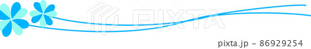 四つ葉のクローバー 飾り線 青色 四つ葉のクローバー 飾り線 青色 86929254