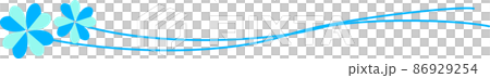 四つ葉のクローバー 飾り線 青色 四つ葉のクローバー 飾り線 青色 86929254