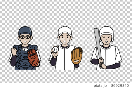 棒球社社團活動社團活動練習運動服男生初中高中生微笑插畫 棒球社社團活動社團活動練習運動服男生初中高中生微笑插畫 86929840