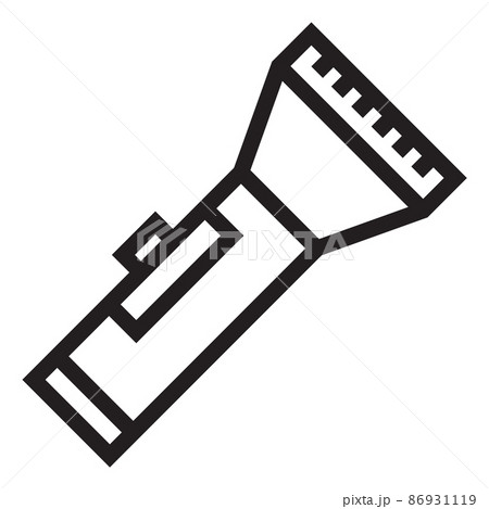 Flashlight icon. Electric torch. Pocket light device 86931119